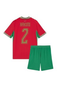 Marokko Achraf Hakimi #2 Jalkapallovaatteet Lasten Kotipeliasu MM-kisat 2026 Lyhythihainen (+ Lyhyet housut)